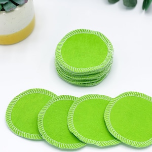 Reusable Cosmetic Rounds, Set of 20 Bright Green Makeup Removers