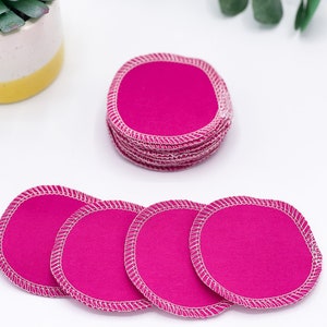 Reusable Cosmetic Round, 20 Bright Pink Makeup Removers, Facial Rounds, Washable Makeup Pads, Cotton Face Pads