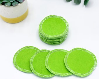 Reusable Cosmetic Rounds, Set of 20 Bright Green Makeup Removers