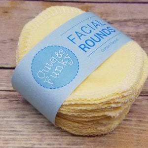 Reusable Cotton Rounds, 20 Butter Yellow Toner Pads