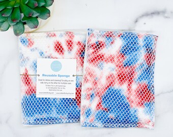 Tie Dye Reusable Sponge: Cotton Flannel Kitchen Scrubber