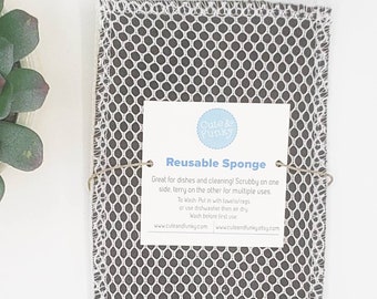 Reusable Cloth Kitchen Sponge: Zero Waste Washable Scrubby