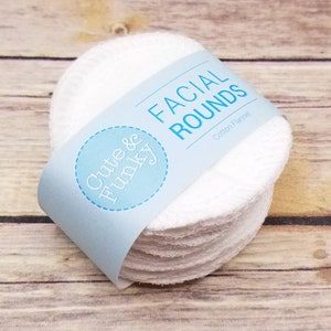 Reusable Cotton Rounds, 20 White Makeup Removers, Washable Facial Toner Pads, Facial Rounds, Cotton Pads, Zero Waste Beauty, Sustainable