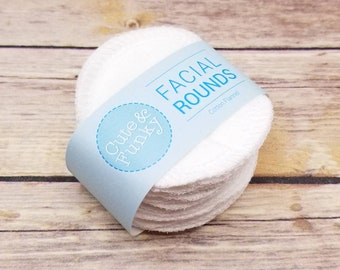 Reusable Cotton Rounds, 20 White Makeup Removers, Washable Facial Toner Pads, Facial Rounds, Cotton Pads, Zero Waste Beauty, Sustainable