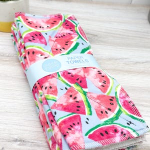 Reusable Cloth Paper Towels Without or With Snaps, Camping Print, Washable Cleaning Cloths, Ecofriendly Housewarming Gift, Camper Decor
