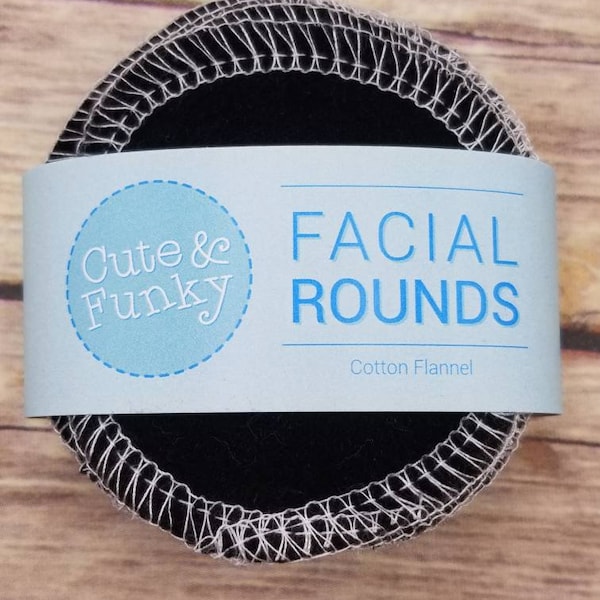 Reusable Cotton Rounds Black Makeup Removers Washable Facial Toner Pads, Facial Rounds Eco-Friendly Cotton Pads, Zero Waste, Choose your set