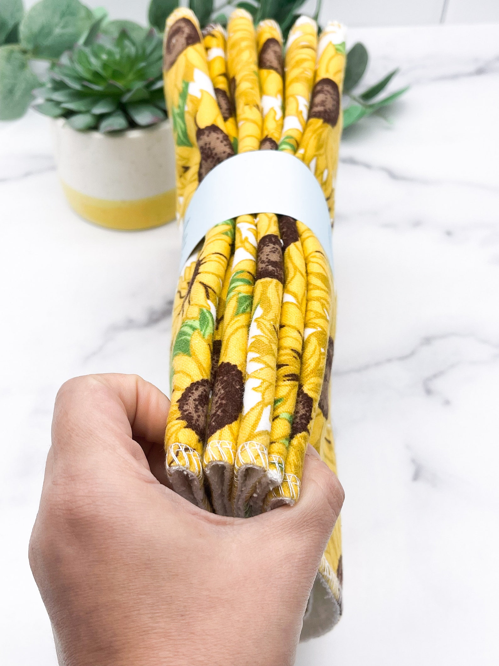 Reusable Cloth Paper Towels Without or With Snaps Sunflowers Etsy