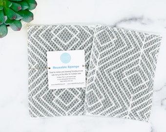 Washable Eco Sponge for a Zero Waste Kitchen - Demask Print