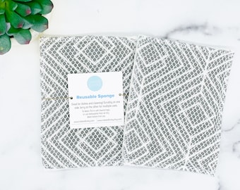 Geometric Reusable Sponge: Washable Kitchen Scrubber