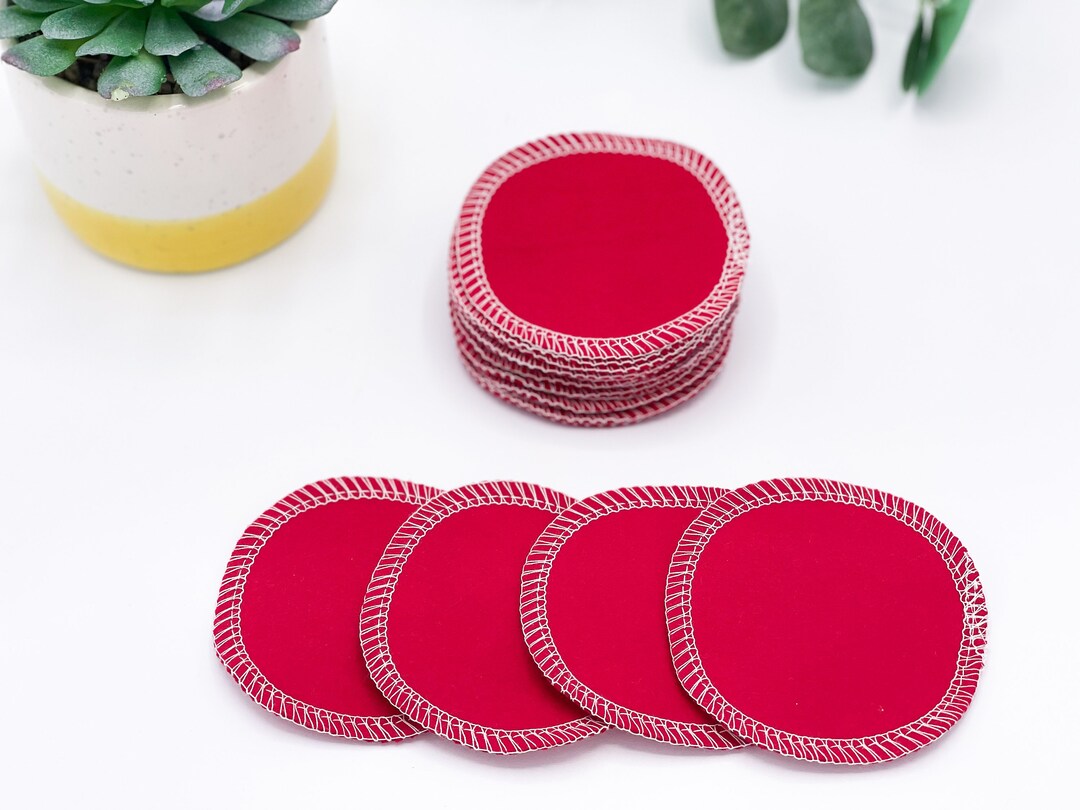 Reusable Toner Pads 20 Red Makeup Removers Facial Rounds Makeup Pads