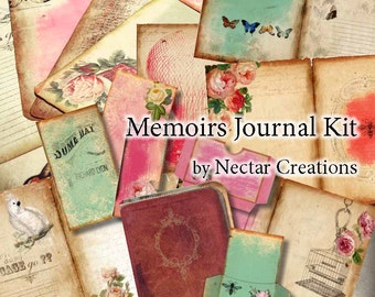 Memoirs Journal Kit, Hybrid Printable INSTANT DOWNLOAD