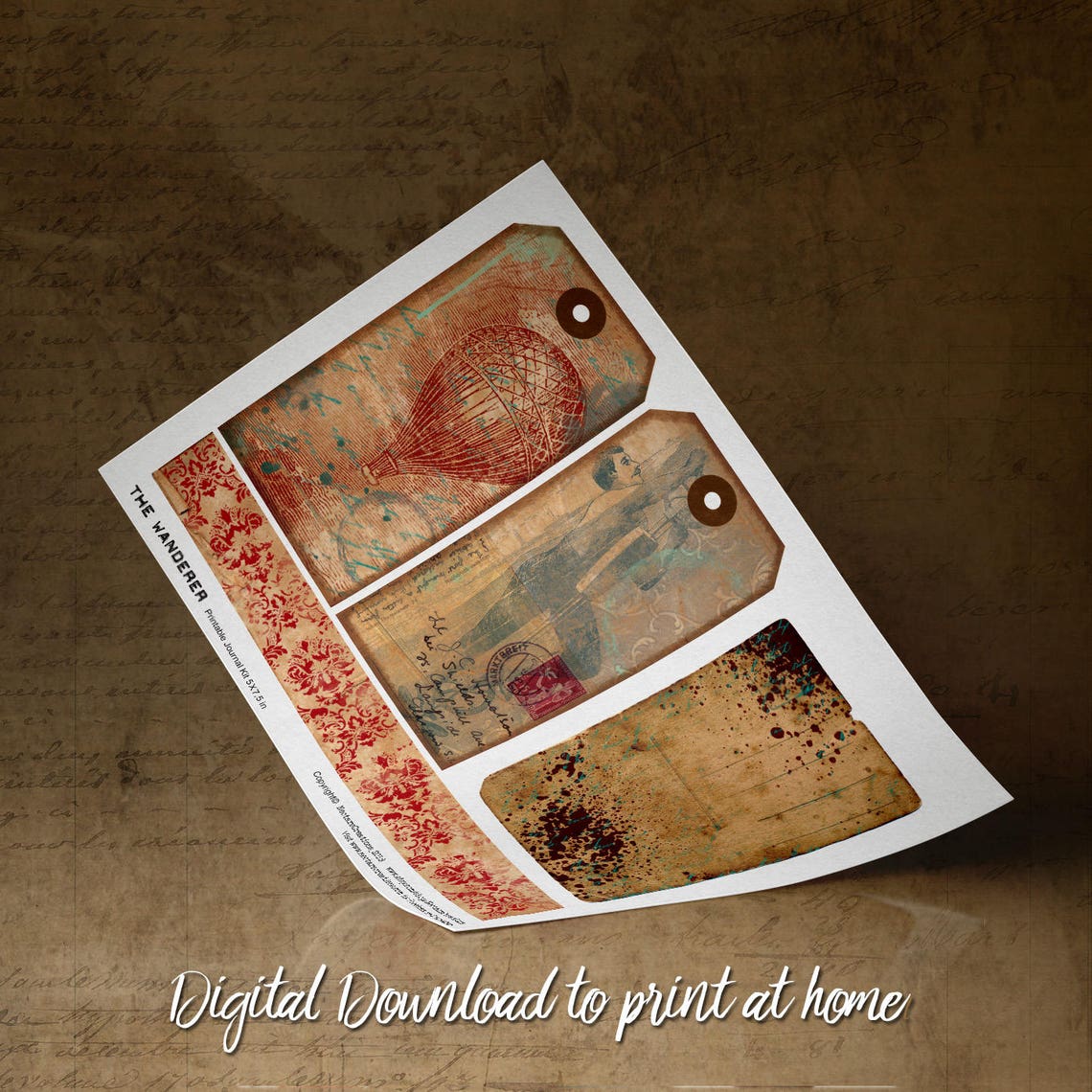 THE WANDERER Vintage Printable Junk Journal Kit. Antique Etsy
