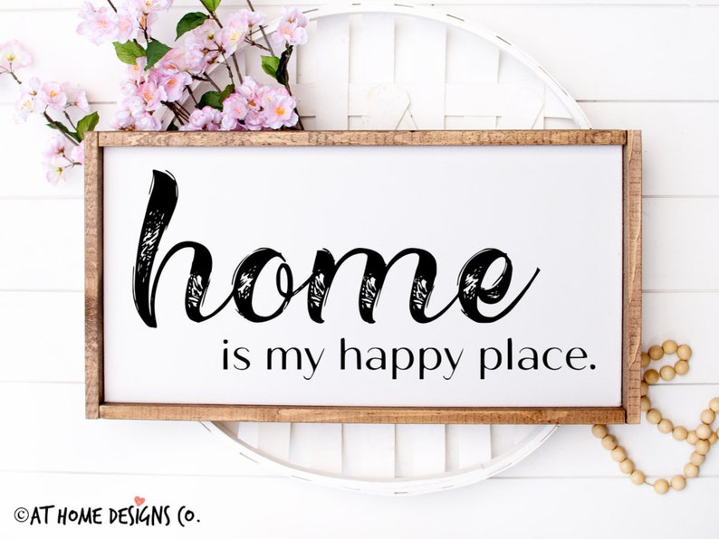 Home is My Happy Place SVG / Home Sign / Happy Place Sign / Etsy