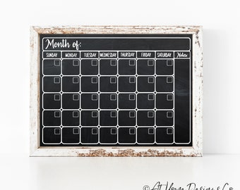 Monthly Chalkboard Calendar SVG / Chalkboard Calendar / Blank Monthly Calendar / Calendar svg / DIY Chalkboard Calendar / Calendar svg