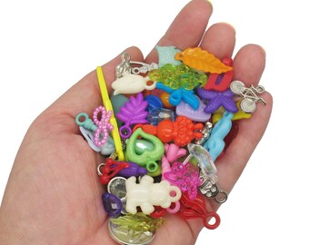 100 Blue random sea themed acrylic charms