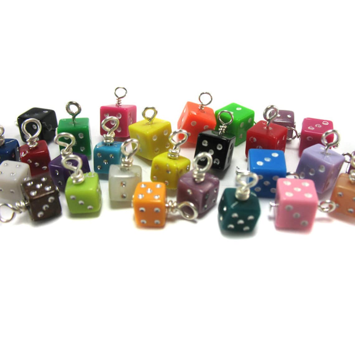Dice Bead Charms Bracelet Charms Acrylic Dice Charms Etsy