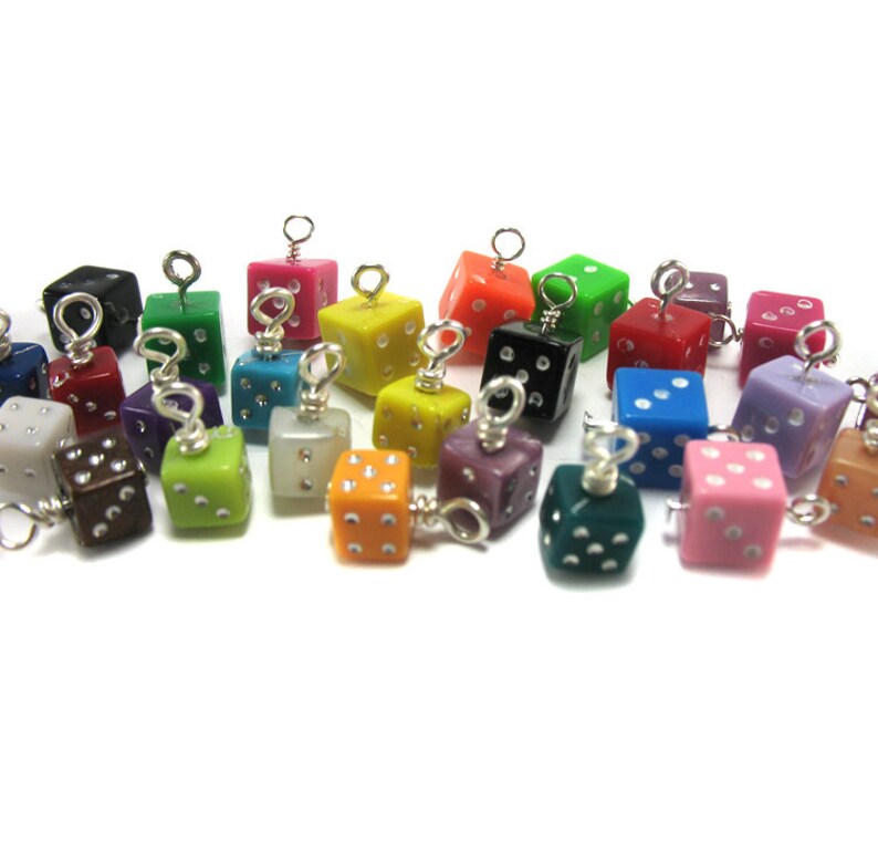 Dice Bead Charms Bracelet Charms Acrylic Dice Charms Etsy