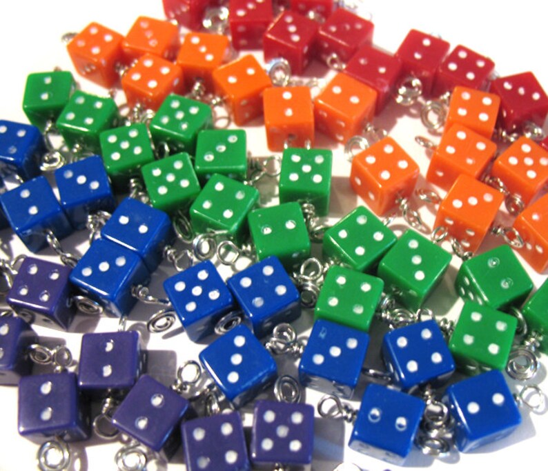 Dice Bead Charms Bracelet Charms Acrylic Dice Charms Etsy