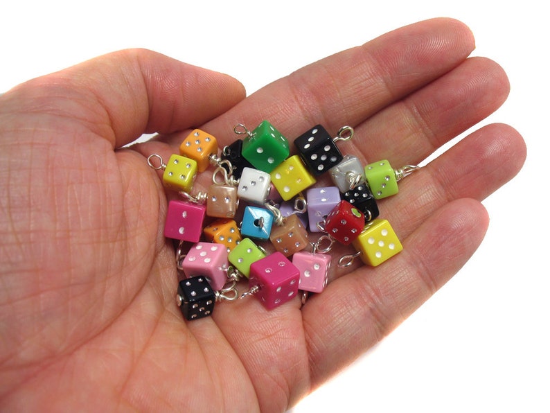Dice Bead Charms Bracelet Charms Acrylic Dice Charms Etsy