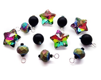 Rainbow Star Charm Mix, 12 pc Moody Beads