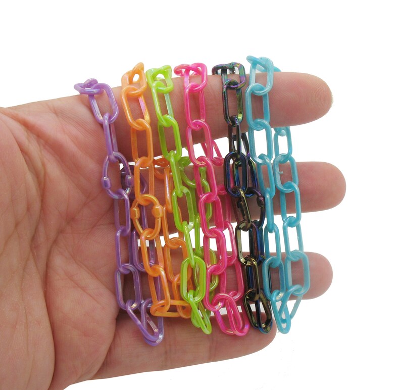 3 Plastic Charm Bracelet Chains Blank Acrylic Bracelet Bases | Etsy