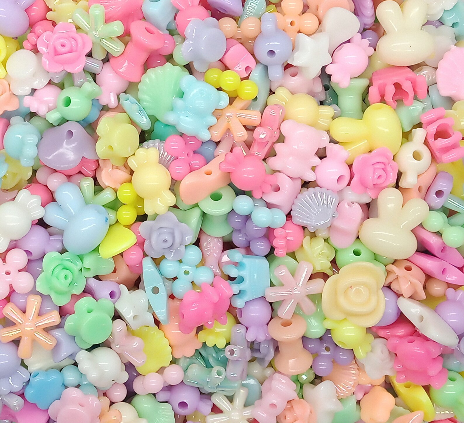 Acrylic Pastel Bead Mix Cute Plastic Beads for DIY Kandi Etsy
