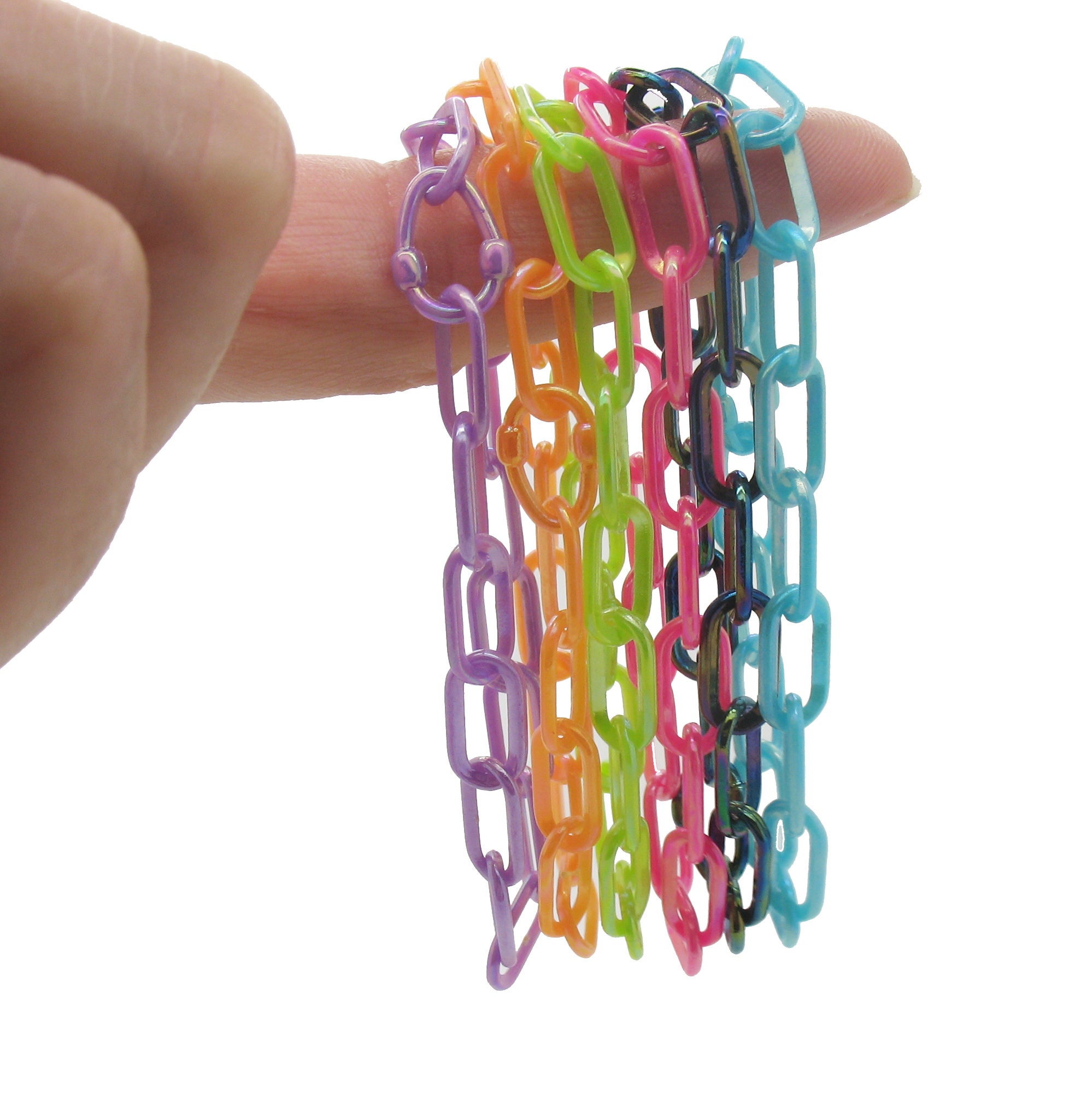 3 Plastic Charm Bracelet Chains Blank Acrylic Bracelet Bases Etsy