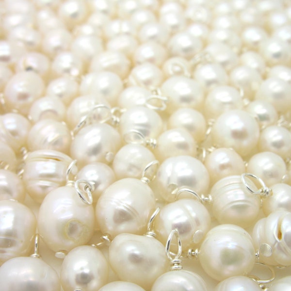 Freshwater Pearl Charms, 20 - 50 pcs, Bulk White Natural Pearl Bead Dangle Charms, Natural Tiny Pearl Beads