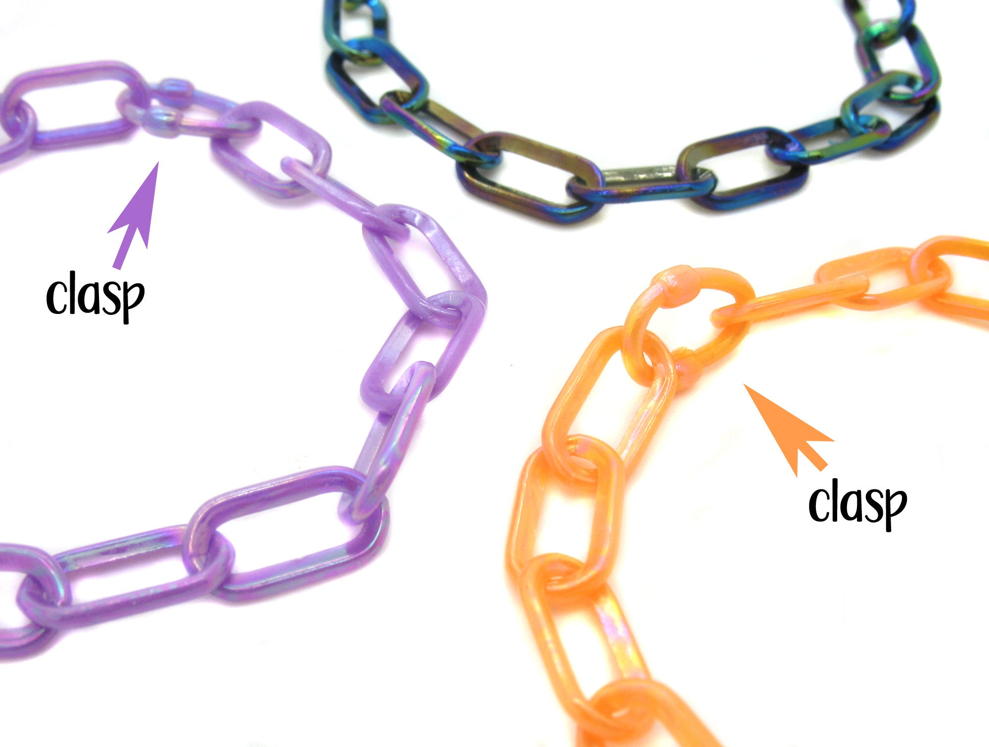 3 Plastic Charm Bracelet Chains Blank Acrylic Bracelet Bases Etsy