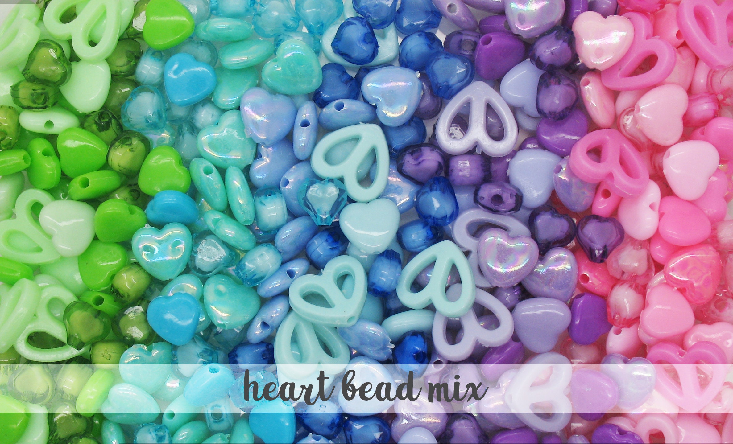 Bright Acrylic Bead Mix for Kandi Bracelets, 100 piece Set of Mixed Beads,  Adorabilities