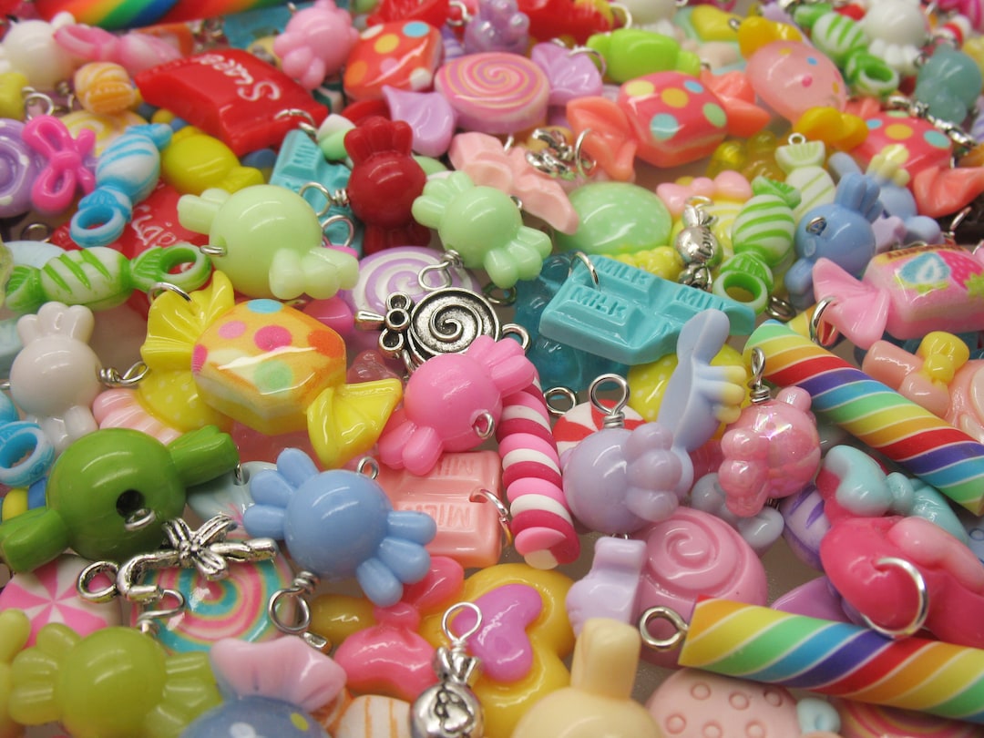 Bulk Acrylic Charms, 100 Colorful Plastic Charm Mix, Assorted Shapes,  Adorabilities