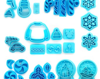 Winter Clay Cutter Sets, Choose from Snowflakes, Candy, Snowmen & Sweaters