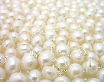 Freshwater Pearl Charms, 20 - 50 pcs, Bulk White Natural Pearl Bead Dangle Charms, Natural Tiny Pearl Beads
