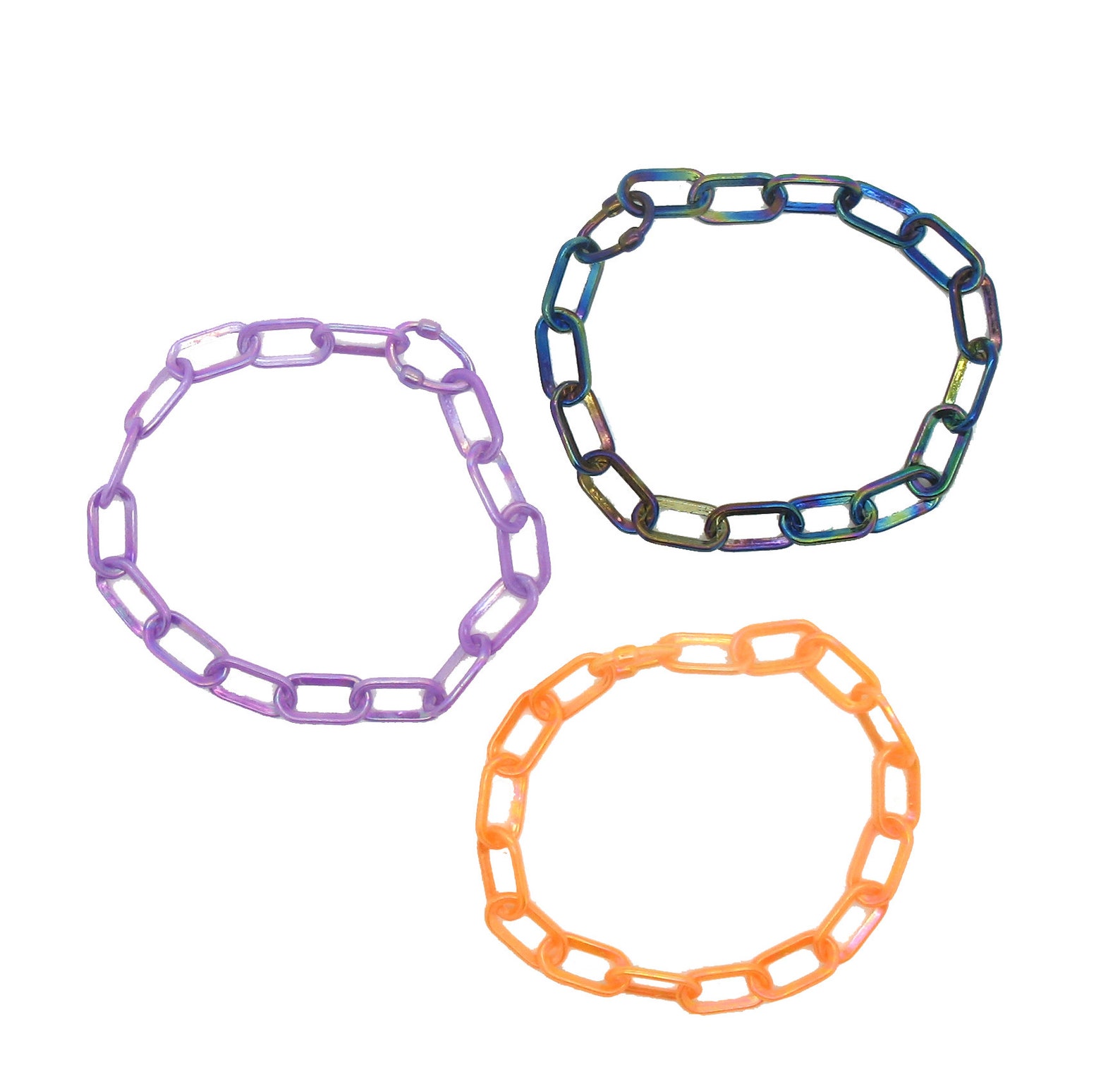 3 Plastic Charm Bracelet Chains Blank Acrylic Bracelet Bases Etsy