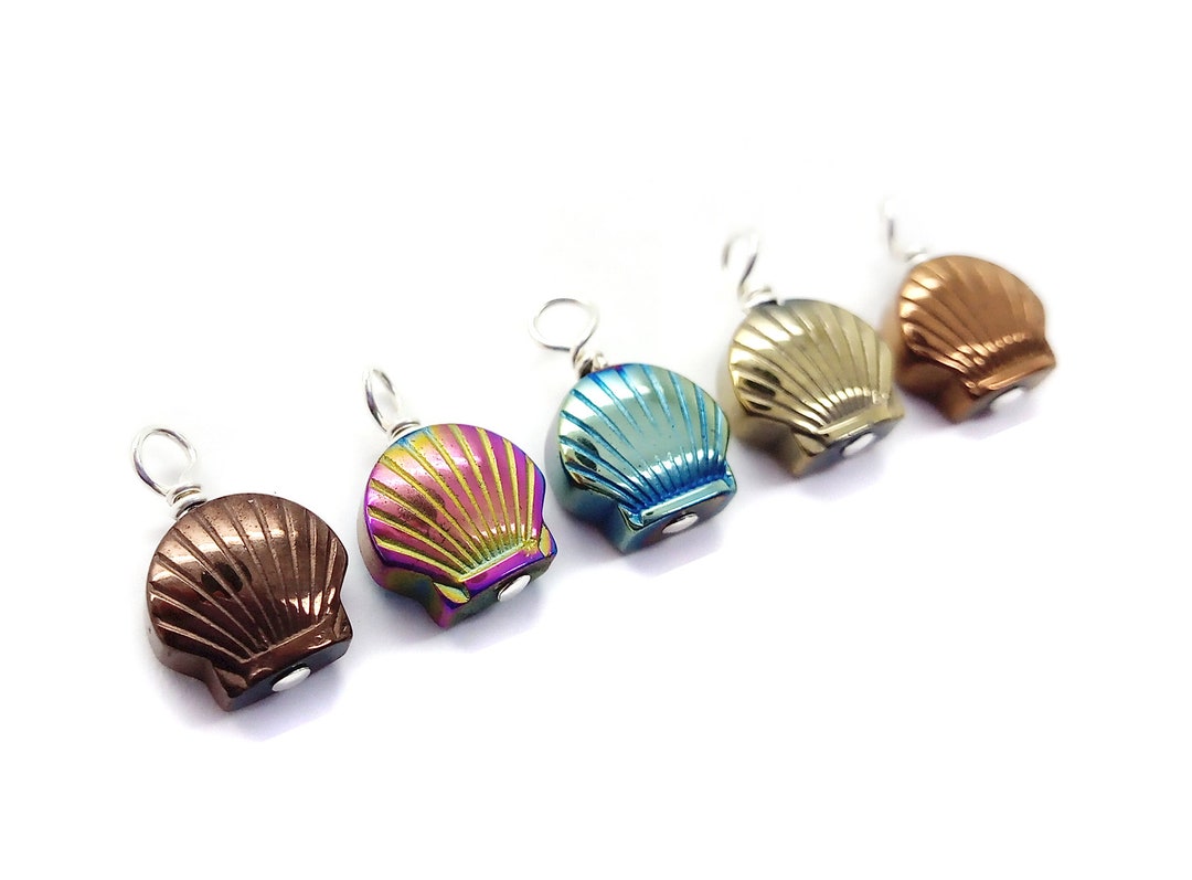 Beautiful Shell Charms, Small Iridescent Seashell Bead Dangles, Mix of ...