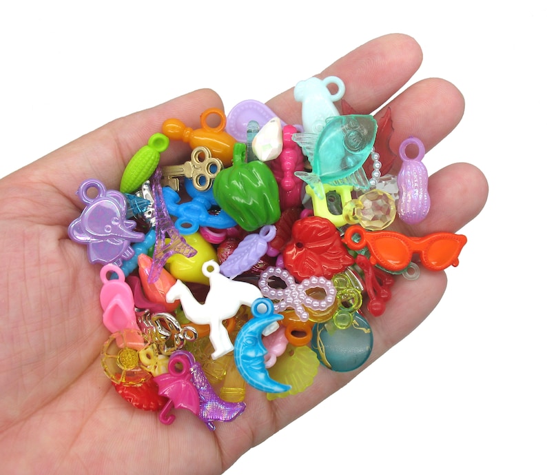 Bulk Acrylic Charms 100 Pc Mixed Plastic Charms and Pendants Etsy
