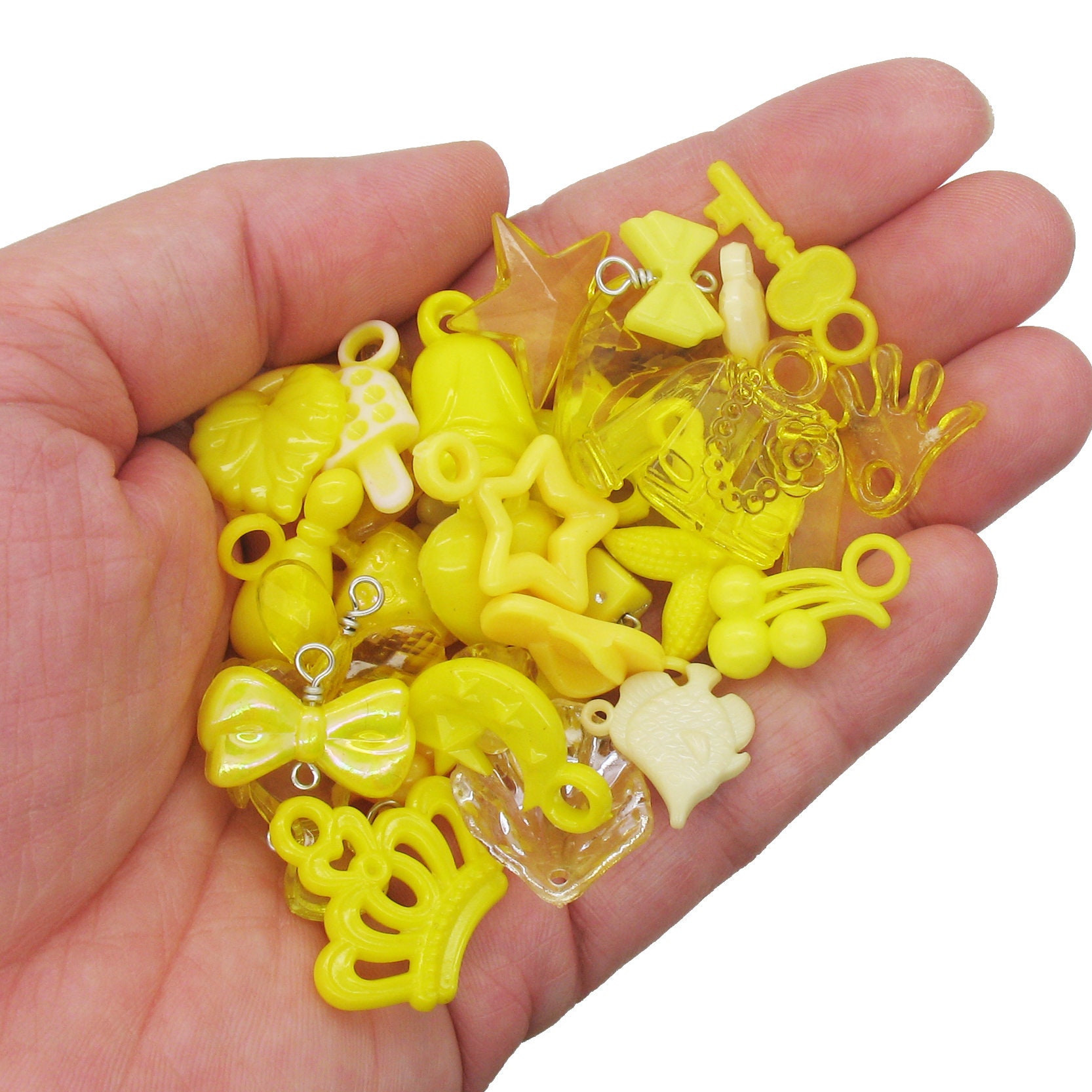 Bulk Acrylic Charms, 100 Colorful Plastic Charm Mix, Assorted Shapes,  Adorabilities