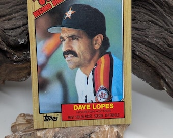 Carta da baseball del record breaker di Dave Lopes del 1986 - Carta da esordiente Topps dei Los Angeles Dodgers