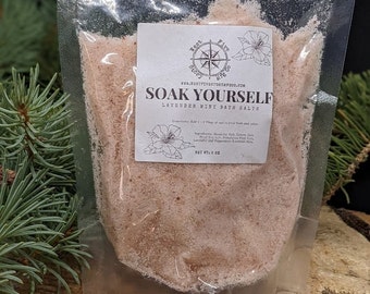 Soak Yourself - Lavender Mint Bath Salts | Homemade Bath Salts, Epsom Salt and Himalayan Salt Bath, Lavender Bath Salts