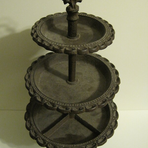 VIntage Cast Iron tiered cake / tea/ candy stand