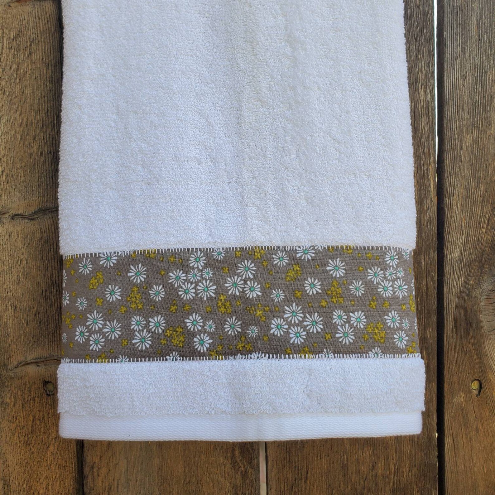 Daisy Towel Kitchen Towel Flower Towel Floral Towel Floral Etsy