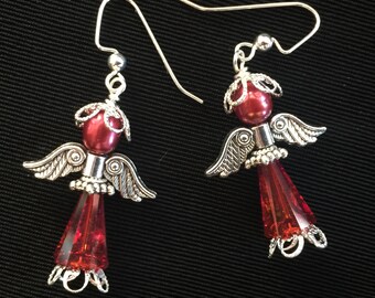 Red Angel Earrings Design 1