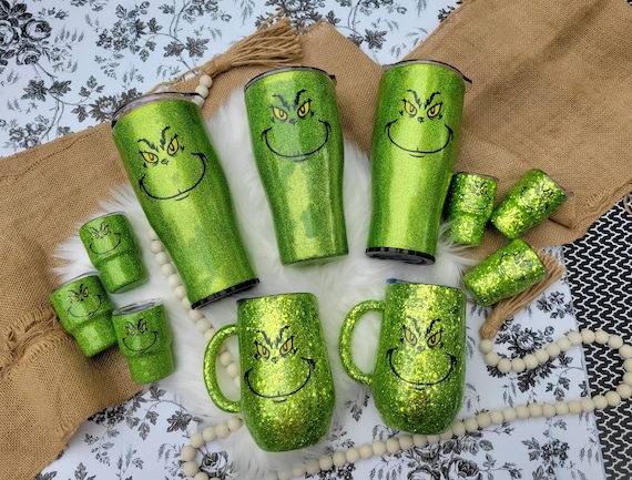 Hey Grinch Fans! This 30oz Holiday Grinch Glitter Tumbler is double in