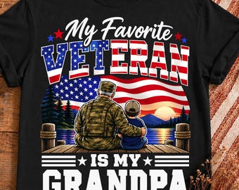 PNG del abuelo veterano favorito, diseño de familia militar orgullosa, sublimación del Día de los Veteranos, descarga digital patriótica