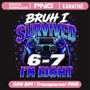 Garoto Gamer de 8 Anos: Sobrevivi aos Seis, Sete, Tenho 8 Anos (PNG), Garoto Gamer de 8 Anos (PNG), Cara, Sobrevivi aos Seis, Sete, Tenho 8, 8º Aniversário