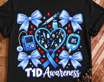 Guerrera Coquette T1D PNG, Diseño de Concientización sobre la Diabetes Tipo 1, PNG de Concientización sobre la Diabetes Tipo 1, Guerreros de la Cinta Azul, Lazos de Apoyo para Diabéticos