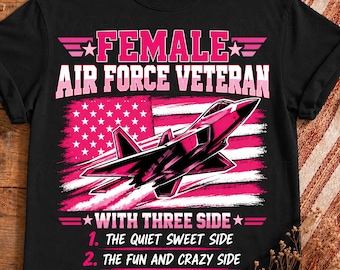 Veterana femenina de la Fuerza Aérea PNG, diseño de piloto de combate patriótico, sublimación militar de EE. UU., descarga digital