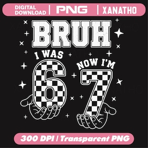 I was 6 Now Im 7 Birthday 7 Years I was Six Now Seven Png, I was 6 Now Im 7 Png, I was Six Now Seven, Birthday 7 Years Png, Seventh Birthday