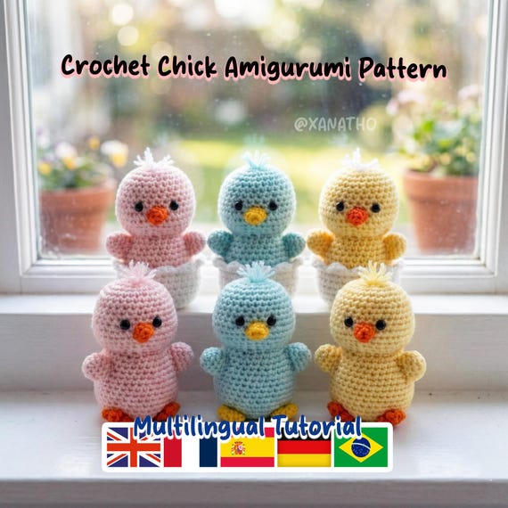 Crochet Baby Chick Amigurumi Pattern | Easy Easter Amigurumi Chick DIY Tutorial | Multilingual Tutorial (PDF Download)