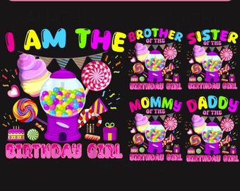 Paquete Familia de la cumpleañera Candy Crew Candy Land Niños PNG, Familia de cumpleaños PNG, Crew Candy PNG, Fiesta de cumpleaños, Descarga instantánea